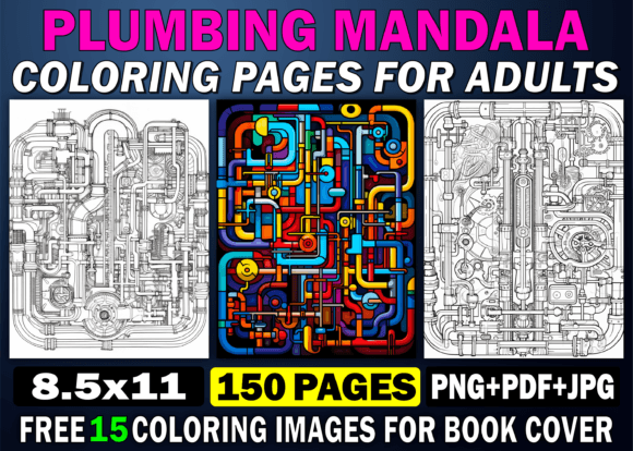 Download 150 Plumbing Mandala Coloring Pages KDP - Premium Resources