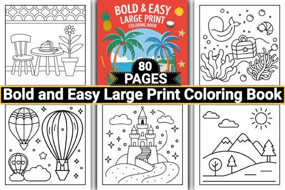 Download Bold and Easy Large Print Coloring Pages - Premium Resources