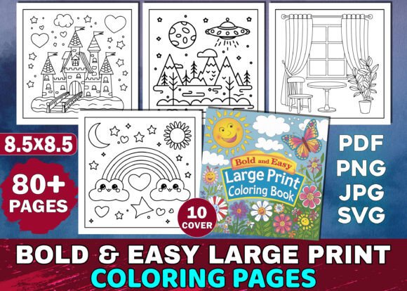 Download Bold and Easy Large Print Coloring Pages - Premium Resources