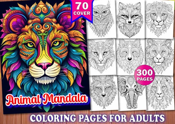 Download 300 Adults Animal Mandala Coloring Book - Premium Resources
